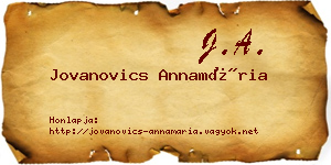 Jovanovics Annamária névjegykártya